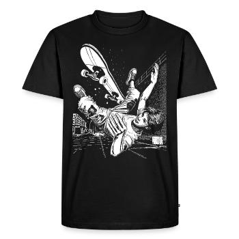 Big Case – Dynamique et humour dans un t-shirt de patineur - T-shirt Premium bio Homme - noir - Devant - Nico (187cm)