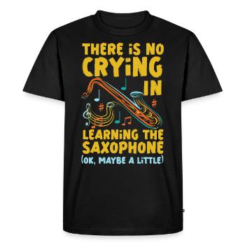 Saxophone Il n’y a pas de pleurs - T-shirt Premium bio Homme - noir - Devant - Nico (187cm)