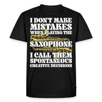 Saxophones I Don't Make Mistakes - Men's Premium Organic T-Shirt - black - Front - Nico (187cm)