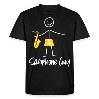 Saxophone Saxophone Guy - Men's Premium Organic T-Shirt - black - Front - Nico (187cm)