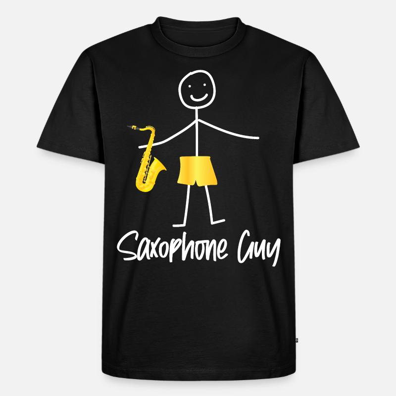 Saxophone Saxophone Guy - Männer Premium Bio T-Shirt - Schwarz