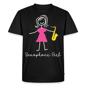 Saxophone Saxophone Fille - T-shirt Premium bio Homme - noir - Devant - Nico (187cm)