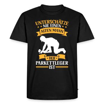 Old man, the parquet layer, is a tiler - Men's Premium Organic T-Shirt - black - Front - Nico (187cm)