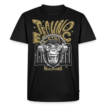 Monkey Techno: Ecstatic Sound and Revelations Shirt - Men's Premium Organic T-Shirt - black - Front - Nico (187cm)