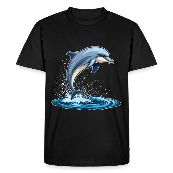 Dauphin - T-shirt Premium bio Homme - noir - Devant - Nico (187cm)