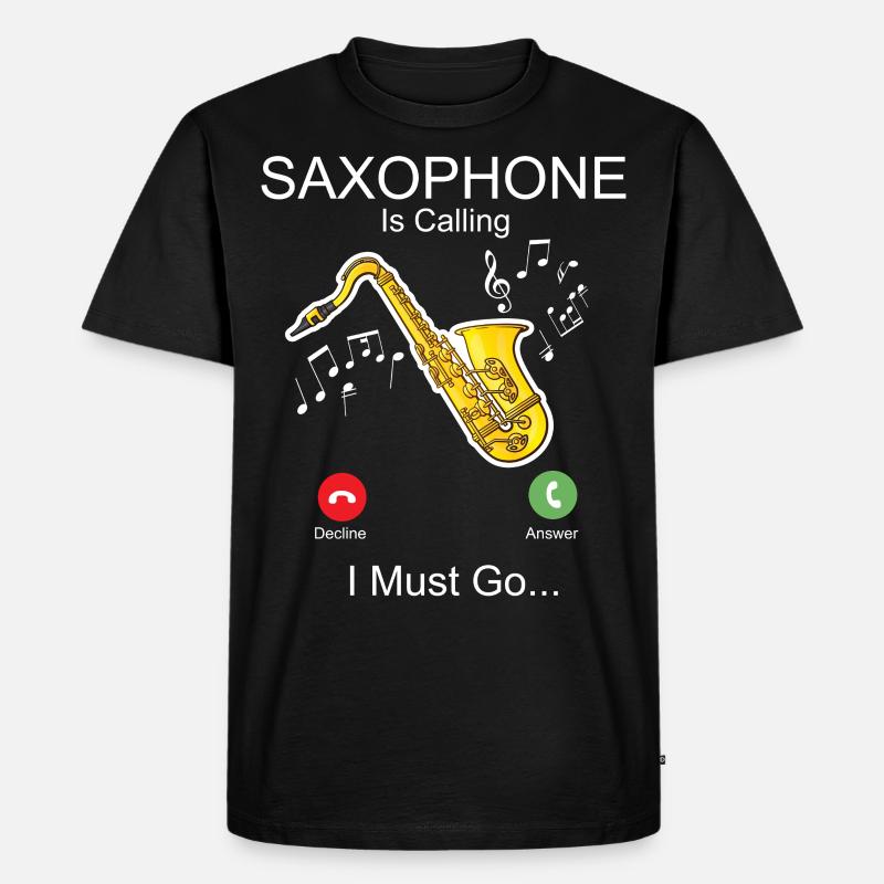 Saxophone Phone Display Saxophone - Männer Premium Bio T-Shirt - Schwarz