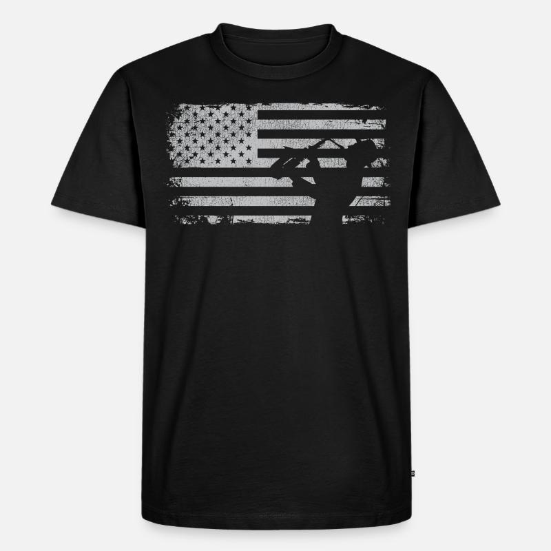 Saxophone American Flag - Männer Premium Bio T-Shirt - Schwarz