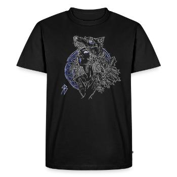 Vierge de bouclier - T-shirt Premium bio Homme - noir - Devant - Nico (187cm)