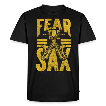 Saxophones Pun Fear The Sax - Men's Premium Organic T-Shirt - black - Front - Nico (187cm)