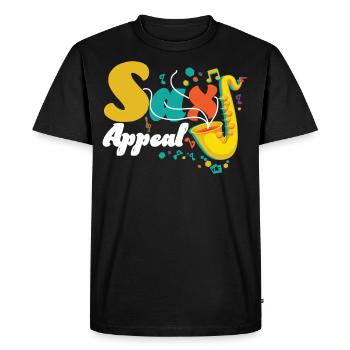 Saxophones Pun Sax Appeal - Men's Premium Organic T-Shirt - black - Front - Nico (187cm)