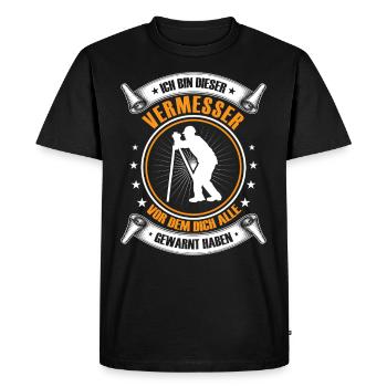 Je suis cet arpenteur, arpenteur-géomètre - T-shirt Premium bio Homme - noir - Devant - Nico (187cm)