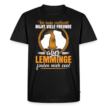 Lemmings think I'm cool Vole lemming - Men's Premium Organic T-Shirt - black - Front - Nico (187cm)