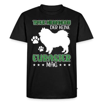 Eurasier ne fait pas confiance au Spitz Eurasien - T-shirt Premium bio Homme - noir - Devant - Nico (187cm)