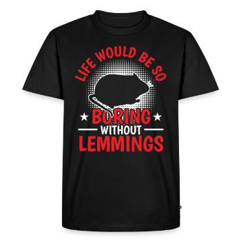 Lemming Vole Boring without Lemming - Men's Premium Organic T-Shirt - black - Front - Nico (187cm)