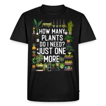 Plant Lover Gardening How Many - Men's Premium Organic T-Shirt - black - Front - Nico (187cm)