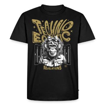 Techno monkey girl: club vibes on your shirt - Men's Premium Organic T-Shirt - black - Front - Nico (187cm)