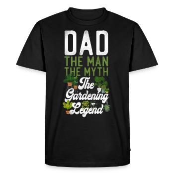 Amoureux des plantes Jardinage Papa Papa Le - T-shirt Premium bio Homme - noir - Devant - Nico (187cm)