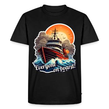 Everyone on board - Men's Premium Organic T-Shirt - black - Front - Nico (187cm)