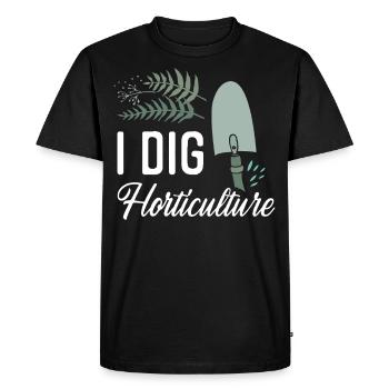 Plant Lover Gardening Pun I Dig - Men's Premium Organic T-Shirt - black - Front - Nico (187cm)