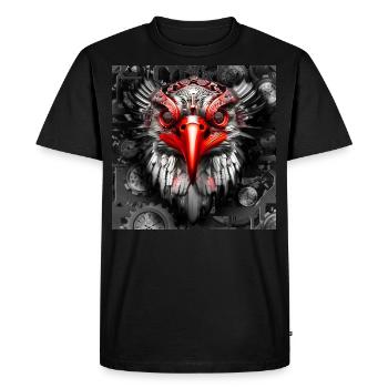Steampunk style rétro Eagle - T-shirt Premium bio Homme - noir - Devant - Nico (187cm)