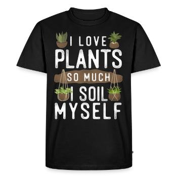 Amateur de plantes jardinage Jeu de mots que j’adore - T-shirt Premium bio Homme - noir - Devant - Nico (187cm)