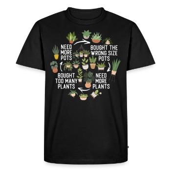 Les amateurs de plantes ont besoin de plus - T-shirt Premium bio Homme - noir - Devant - Nico (187cm)