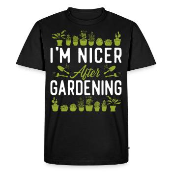 Plant Lover Gardening I'm Nicer - Men's Premium Organic T-Shirt - black - Front - Nico (187cm)