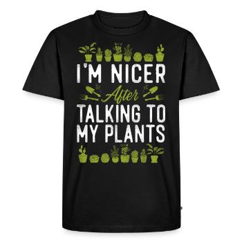 Plant Lover Gardening I'm Nicer - Men's Premium Organic T-Shirt - black - Front - Nico (187cm)