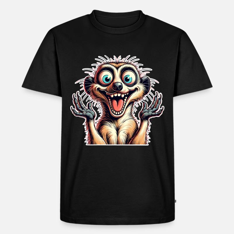 Erdmännchen - Männer Premium Bio T-Shirt - Schwarz
