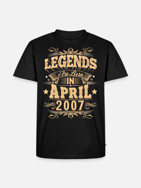 April 2007 Birthday Legend - Men's Premium Organic T-Shirt - black