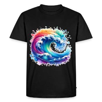 Vague - T-shirt Premium bio Homme - noir - Devant - Nico (187cm)