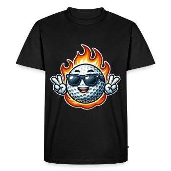 Boule de feu de golf - T-shirt Premium bio Homme - noir - Devant - Nico (187cm)