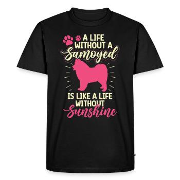 Samoyed Samoyedspitz Life without Samoyed - Men's Premium Organic T-Shirt - black - Front - Nico (187cm)