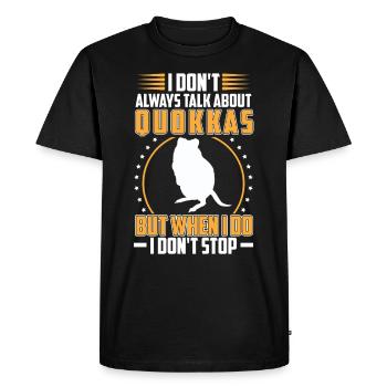 Discours sur Quokka marsupial - T-shirt Premium bio Homme - noir - Devant - Nico (187cm)