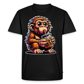 Thé à bulles de Néandertal - T-shirt Premium bio Homme - noir - Devant - Nico (187cm)