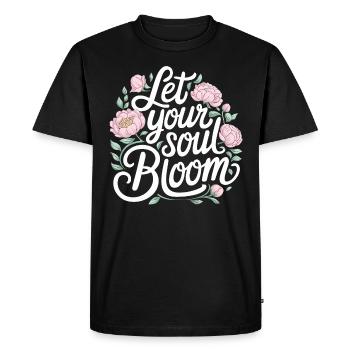 Laisse ton âme s’épanouir - T-shirt Premium bio Homme - noir - Devant - Nico (187cm)