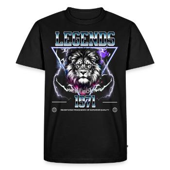 1971 Anniversaire Légende Leo - T-shirt Premium bio Homme - noir - Devant - Nico (187cm)