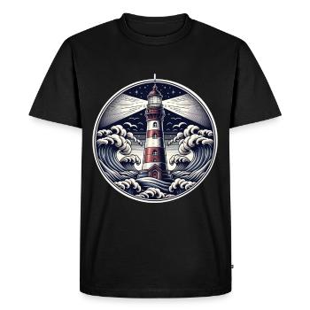 Phare - T-shirt Premium bio Homme - noir - Devant - Nico (187cm)