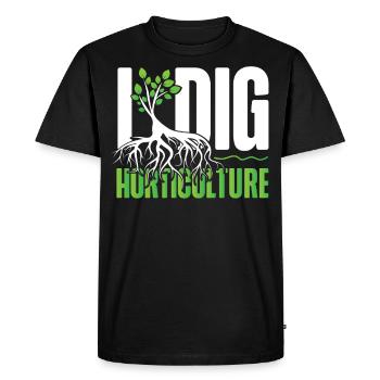 Plant Lover Gardening Pun I Dig - Men's Premium Organic T-Shirt - black - Front - Nico (187cm)