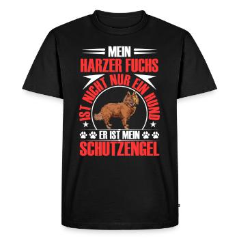 Harz Fox Protects Me Old German Herding Dog - Men's Premium Organic T-Shirt - black - Front - Nico (187cm)