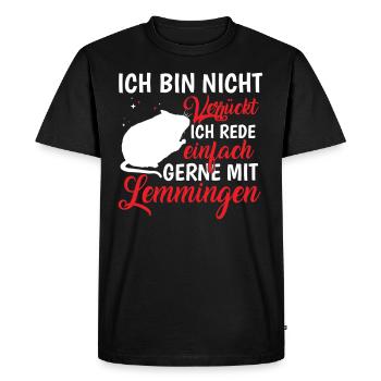 Lemming Vole likes to talk to lemming - Men's Premium Organic T-Shirt - black - Front - Nico (187cm)