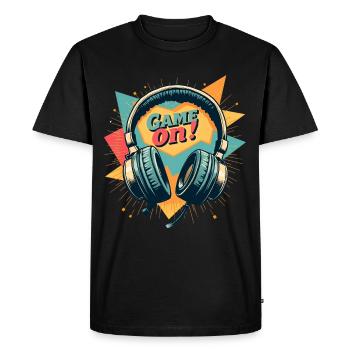 Casque de jeu - Game on - T-shirt Premium bio Homme - noir - Devant - Nico (187cm)