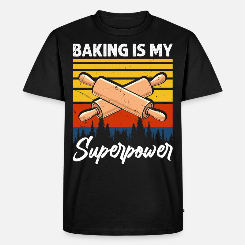 Backen Bäcker Bäckerei - Männer Premium Bio T-Shirt - Schwarz