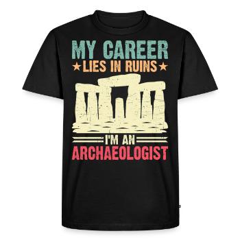 Ma carrière est en ruines Je suis archéologue - T-shirt Premium bio Homme - noir - Devant - Nico (187cm)