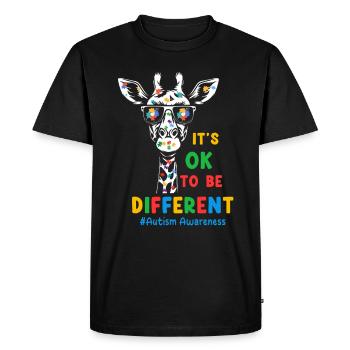 Autisme Autiste - T-shirt Premium bio Homme - noir - Devant - Nico (187cm)