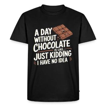 Chocolat - T-shirt Premium bio Homme - noir - Devant - Nico (187cm)