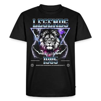 1985 Anniversaire Légende Leo - T-shirt Premium bio Homme - noir - Devant - Nico (187cm)