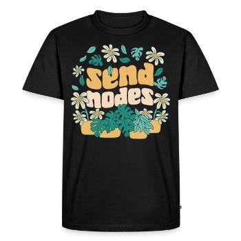 Plant Lover Gardening Pun Send - Men's Premium Organic T-Shirt - black - Front - Nico (187cm)