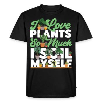 Amateur de plantes jardinage Jeu de mots que j’adore - T-shirt Premium bio Homme - noir - Devant - Nico (187cm)
