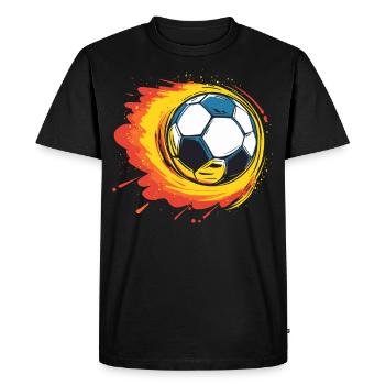 Burning Football - Des flammes pour les athlètes Pure - T-shirt Premium bio Homme - noir - Devant - Nico (187cm)